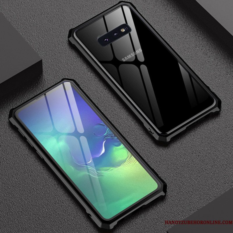 Hoesje Samsung Galaxy S10e Zakken Glas Doorzichtig, Hoes Samsung Galaxy S10e Metaal Dun Anti-fall