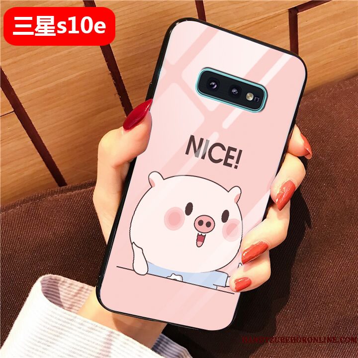 Hoesje Samsung Galaxy S10e Zakken Glas Kunst, Hoes Samsung Galaxy S10e Spotprent Telefoon Eenvoudige