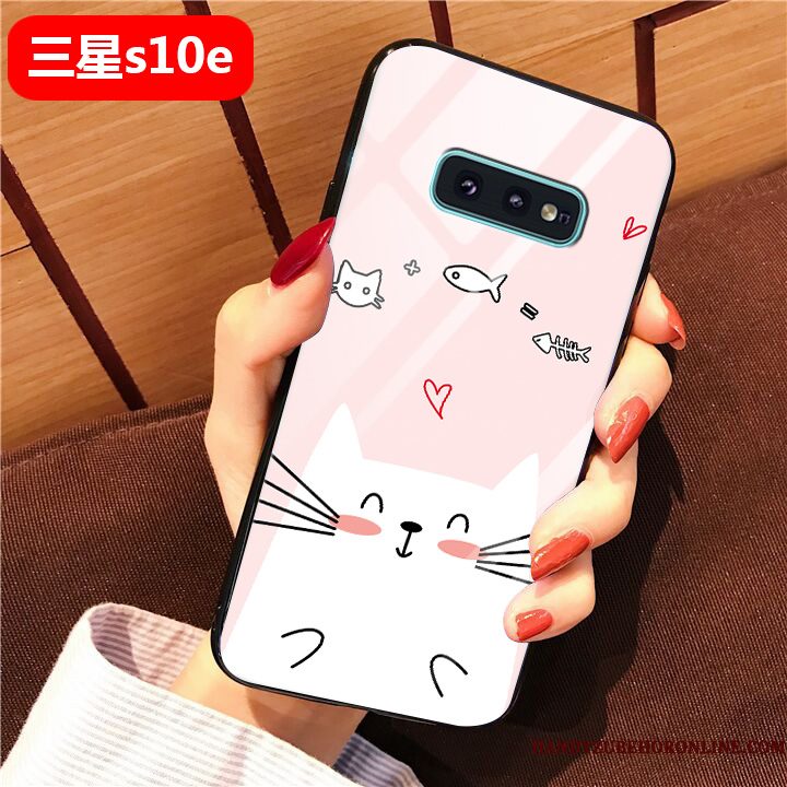 Hoesje Samsung Galaxy S10e Zakken Glas Kunst, Hoes Samsung Galaxy S10e Spotprent Telefoon Eenvoudige