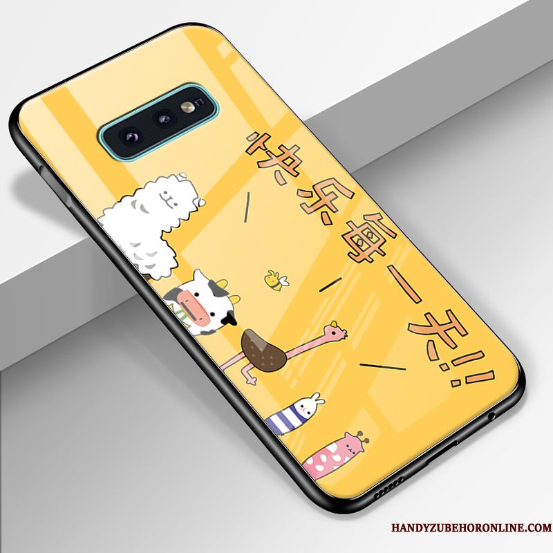 Hoesje Samsung Galaxy S10e Zakken Hard Glas, Hoes Samsung Galaxy S10e Zacht Jeugd Anti-fall