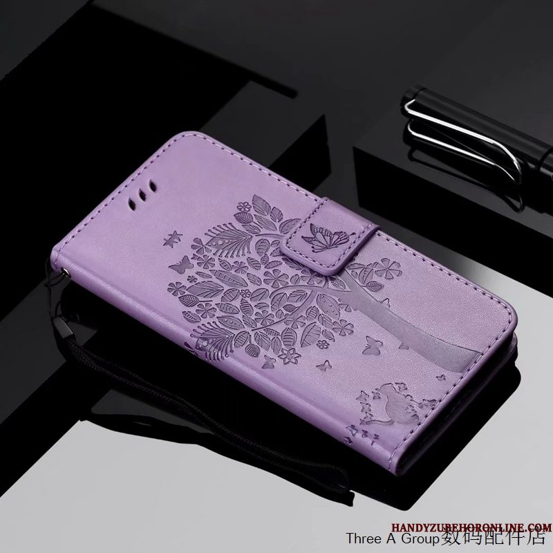 Hoesje Samsung Galaxy S20 Folio Kat Purper, Hoes Samsung Galaxy S20 Reliëf Telefoon Anti-fall