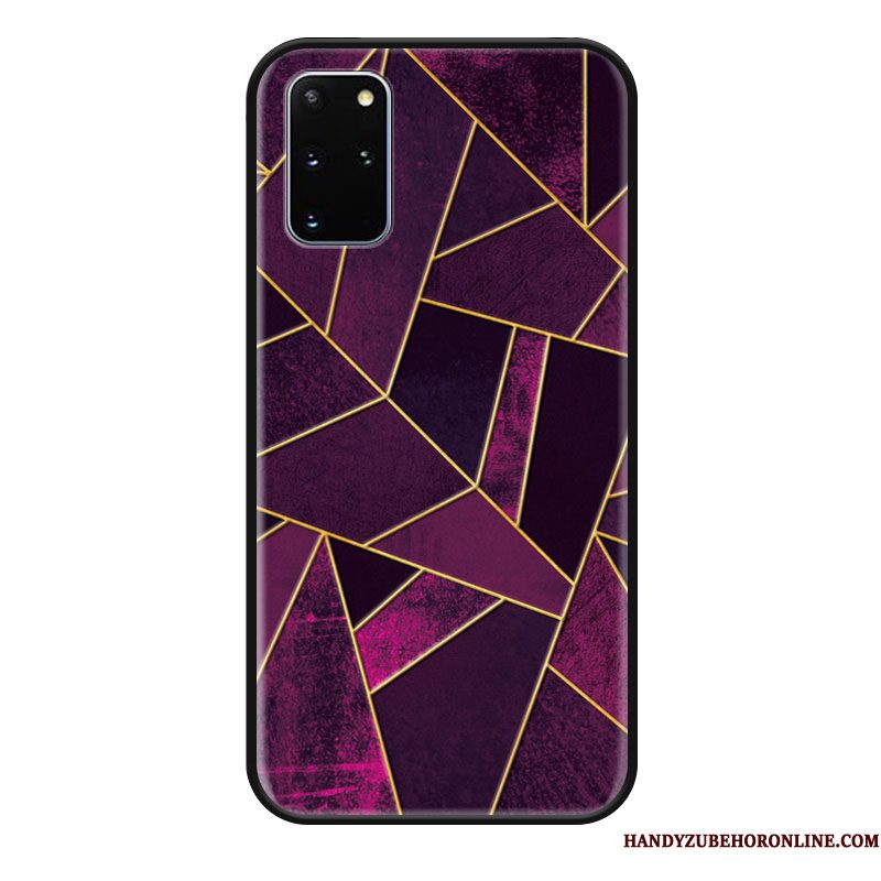 Hoesje Samsung Galaxy S20 Kleur Geometrie Anti-fall, Hoes Samsung Galaxy S20 Siliconen Schrobben Purper