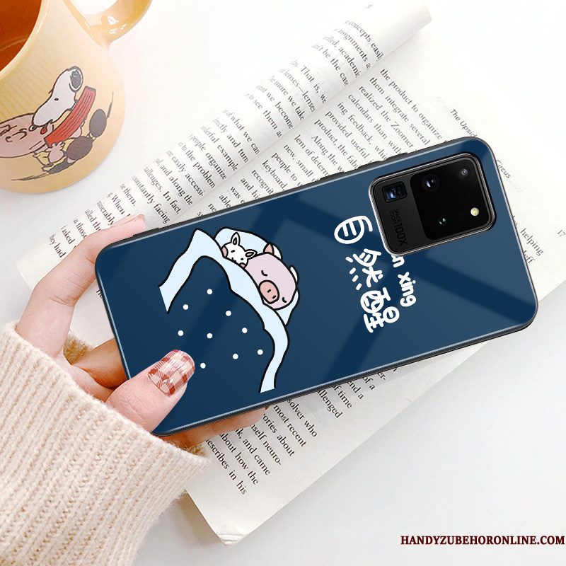 Hoesje Samsung Galaxy S20 Ultra Scheppend Anti-fall Glas, Hoes Samsung Galaxy S20 Ultra Bescherming Net Red Persoonlijk
