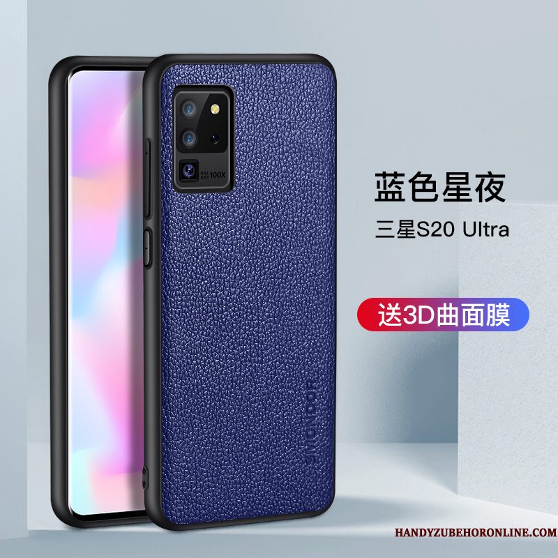 Hoesje Samsung Galaxy S20 Ultra Scheppend Zwart Anti-fall, Hoes Samsung Galaxy S20 Ultra Siliconen Net Red Doorzichtig