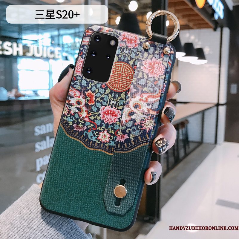 Hoesje Samsung Galaxy S20+ Vintage Persoonlijk Groen, Hoes Samsung Galaxy S20+ Siliconen Patroontelefoon