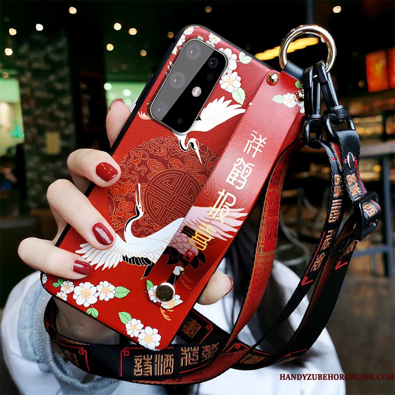 Hoesje Samsung Galaxy S20 Zacht Vreugdevol Hanger, Hoes Samsung Galaxy S20 Bescherming Trend Net Red