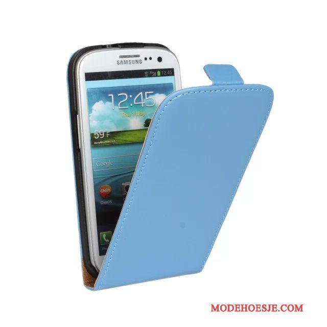 Hoesje Samsung Galaxy S3 Leer Telefoon Geel, Hoes Samsung Galaxy S3 Folio