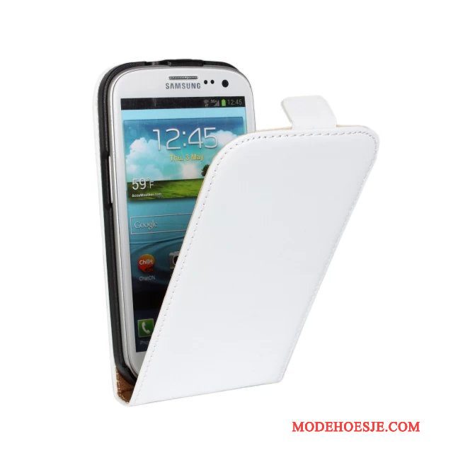 Hoesje Samsung Galaxy S3 Leer Telefoon Geel, Hoes Samsung Galaxy S3 Folio