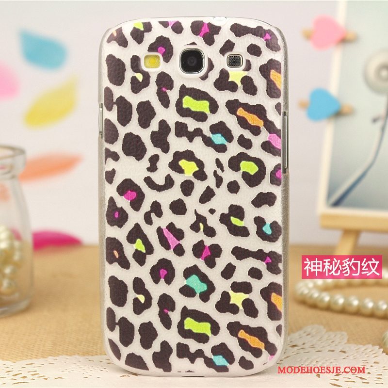 Hoesje Samsung Galaxy S3 Spotprent Patroon Trend, Hoes Samsung Galaxy S3 Leer Telefoon Roze