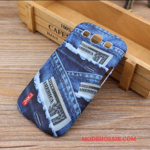 Hoesje Samsung Galaxy S3 Spotprent Schrobben Blauw, Hoes Samsung Galaxy S3 Bescherming Hardtelefoon