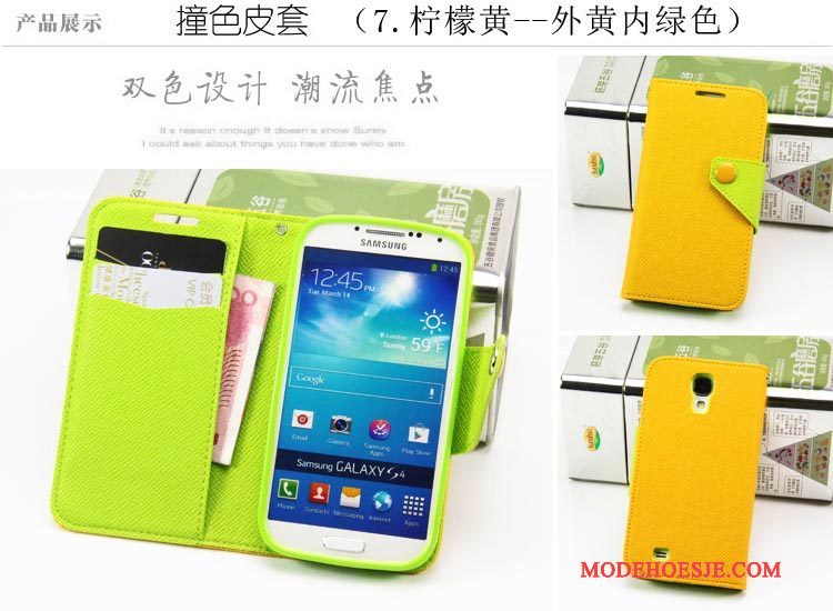 Hoesje Samsung Galaxy S4 Bescherming Groen, Hoes Samsung Galaxy S4 Leer
