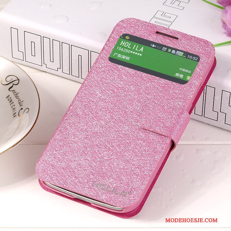 Hoesje Samsung Galaxy S4 Folio Roodtelefoon, Hoes Samsung Galaxy S4 Leer