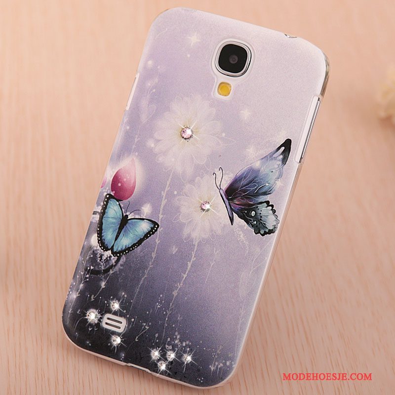 Hoesje Samsung Galaxy S4 Geschilderd Purpertelefoon, Hoes Samsung Galaxy S4 Strass