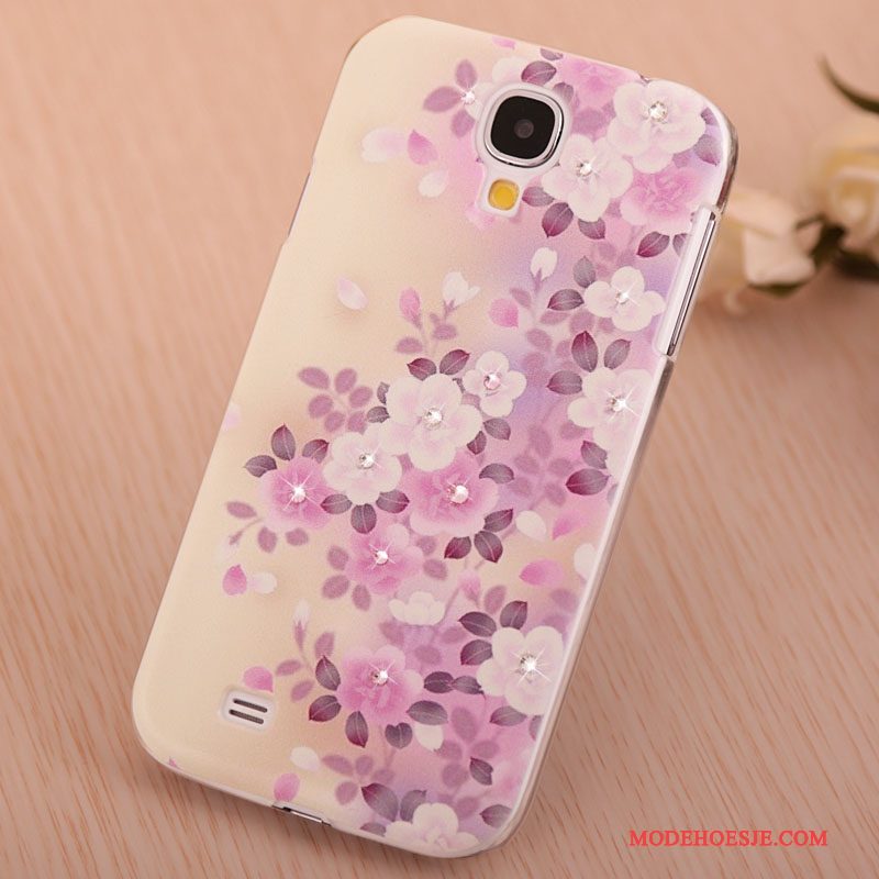 Hoesje Samsung Galaxy S4 Geschilderd Purpertelefoon, Hoes Samsung Galaxy S4 Strass