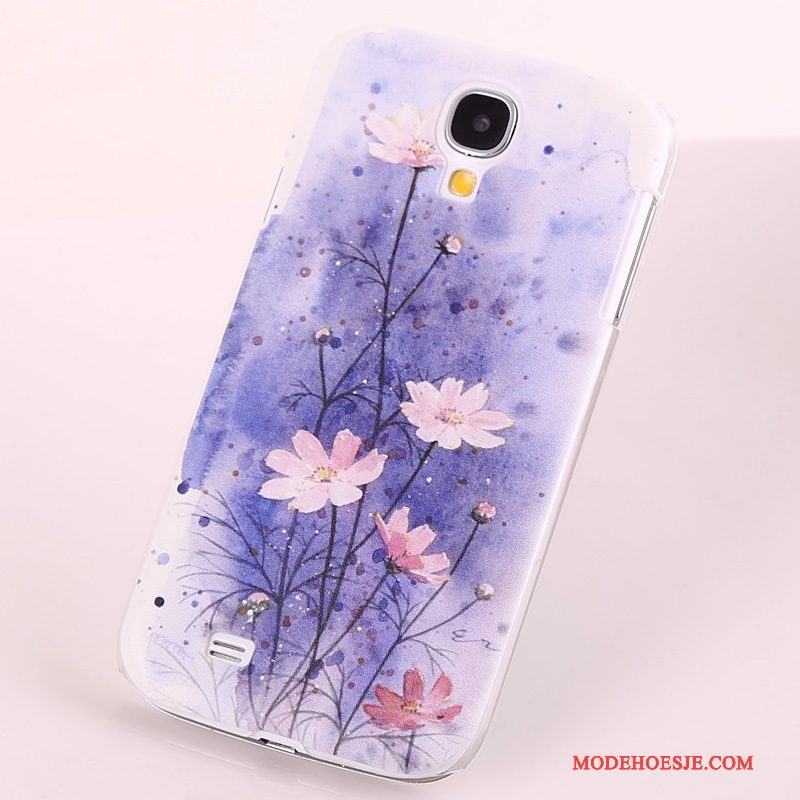 Hoesje Samsung Galaxy S4 Geschilderd Telefoon Purper, Hoes Samsung Galaxy S4 Bescherming Hard Schrobben