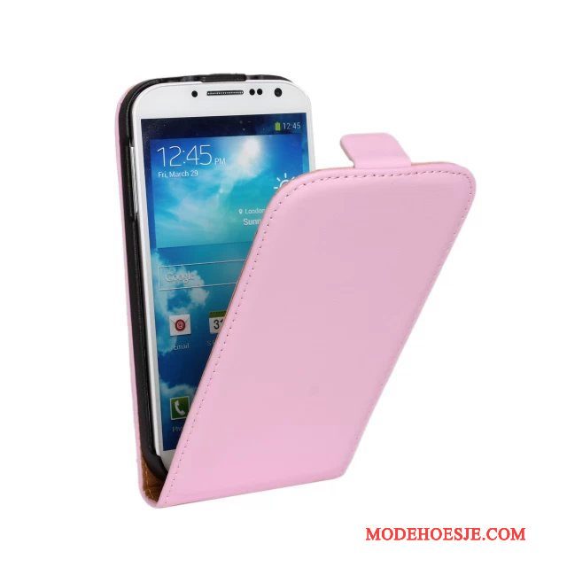 Hoesje Samsung Galaxy S4 Leer Telefoon Lichtblauw, Hoes Samsung Galaxy S4 Bescherming