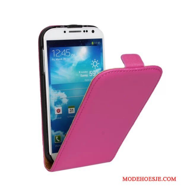 Hoesje Samsung Galaxy S4 Leer Telefoon Lichtblauw, Hoes Samsung Galaxy S4 Bescherming