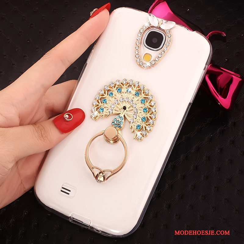 Hoesje Samsung Galaxy S4 Ondersteuning Blauw Ring, Hoes Samsung Galaxy S4 Zacht Telefoon