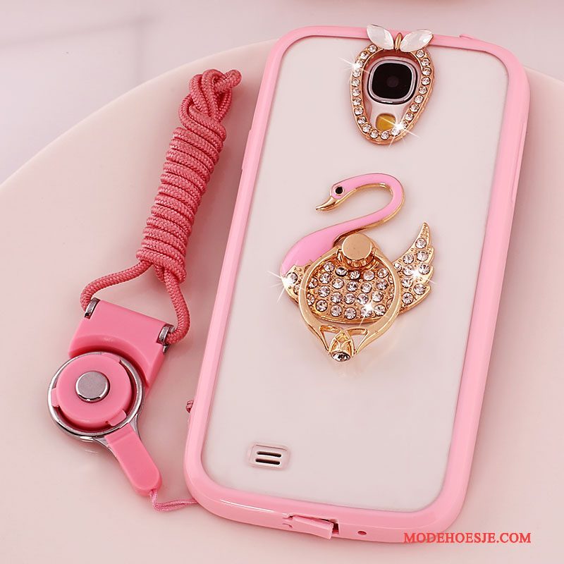 Hoesje Samsung Galaxy S4 Siliconen Doorzichtig Hanger, Hoes Samsung Galaxy S4 Bescherming Telefoon Roze