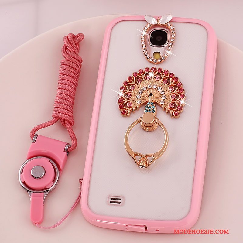 Hoesje Samsung Galaxy S4 Siliconen Doorzichtig Hanger, Hoes Samsung Galaxy S4 Bescherming Telefoon Roze