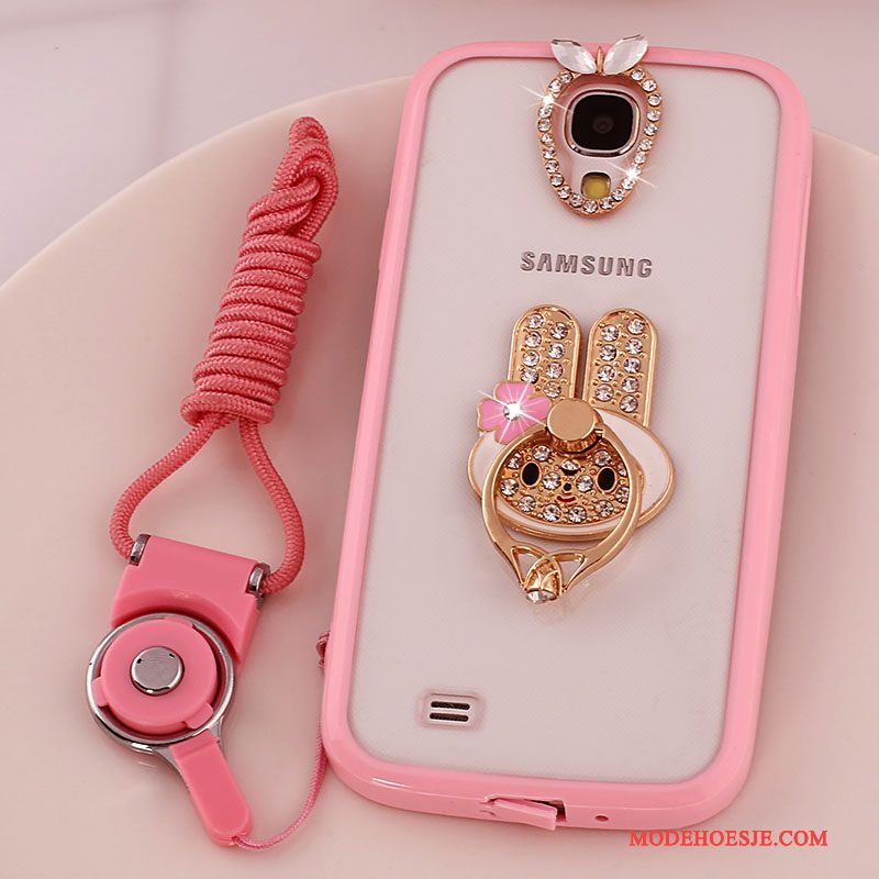 Hoesje Samsung Galaxy S4 Siliconen Doorzichtig Hanger, Hoes Samsung Galaxy S4 Bescherming Telefoon Roze