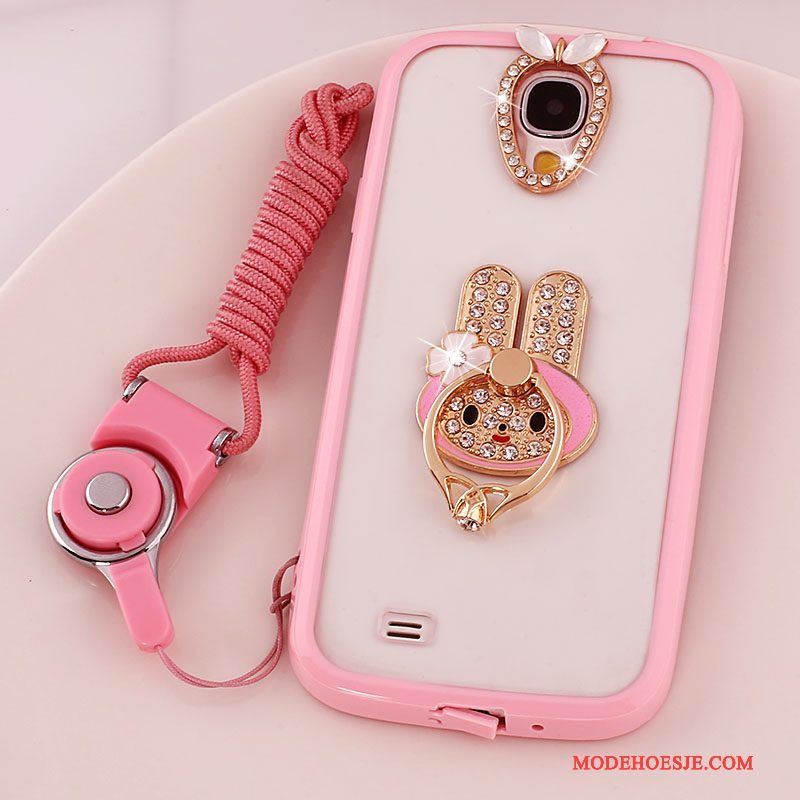 Hoesje Samsung Galaxy S4 Siliconen Doorzichtig Hanger, Hoes Samsung Galaxy S4 Bescherming Telefoon Roze