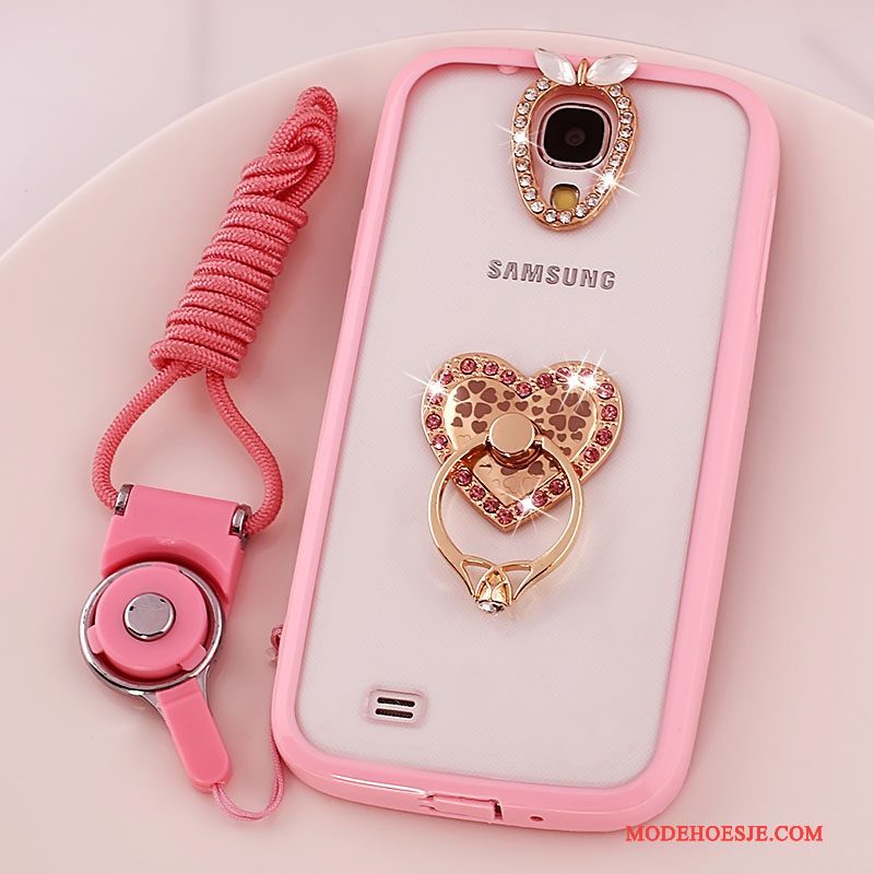 Hoesje Samsung Galaxy S4 Siliconen Doorzichtig Hanger, Hoes Samsung Galaxy S4 Bescherming Telefoon Roze
