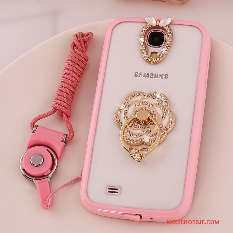 Hoesje Samsung Galaxy S4 Siliconen Doorzichtig Hanger, Hoes Samsung Galaxy S4 Bescherming Telefoon Roze