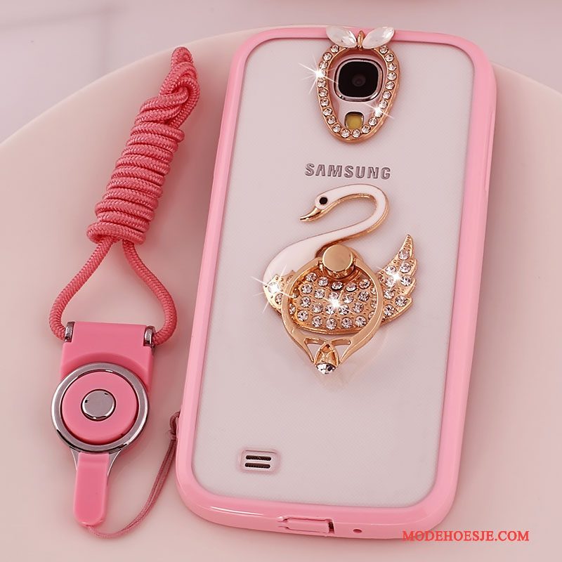 Hoesje Samsung Galaxy S4 Siliconen Doorzichtig Hanger, Hoes Samsung Galaxy S4 Bescherming Telefoon Roze