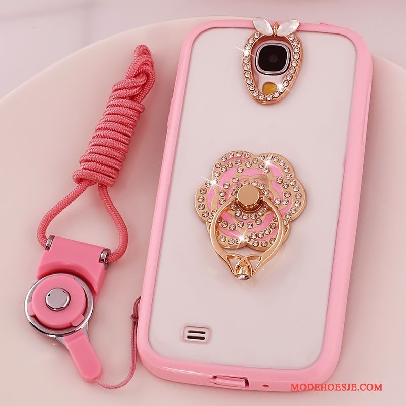 Hoesje Samsung Galaxy S4 Siliconen Doorzichtig Hanger, Hoes Samsung Galaxy S4 Bescherming Telefoon Roze