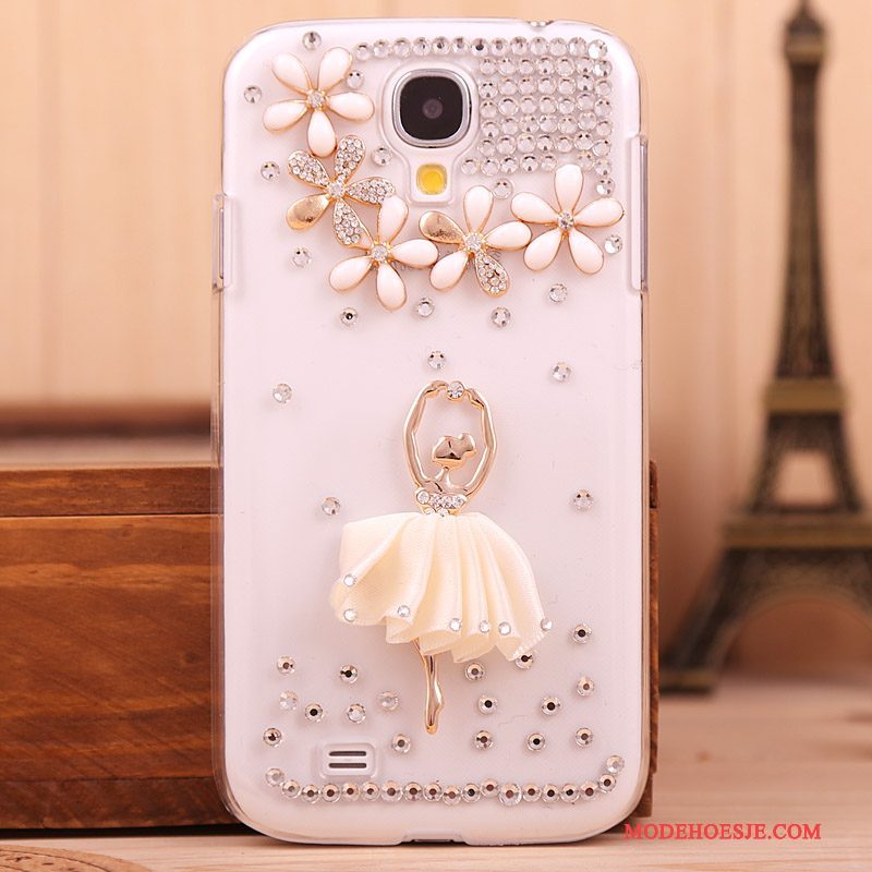 Hoesje Samsung Galaxy S4 Strass Telefoon Goud, Hoes Samsung Galaxy S4 Bescherming