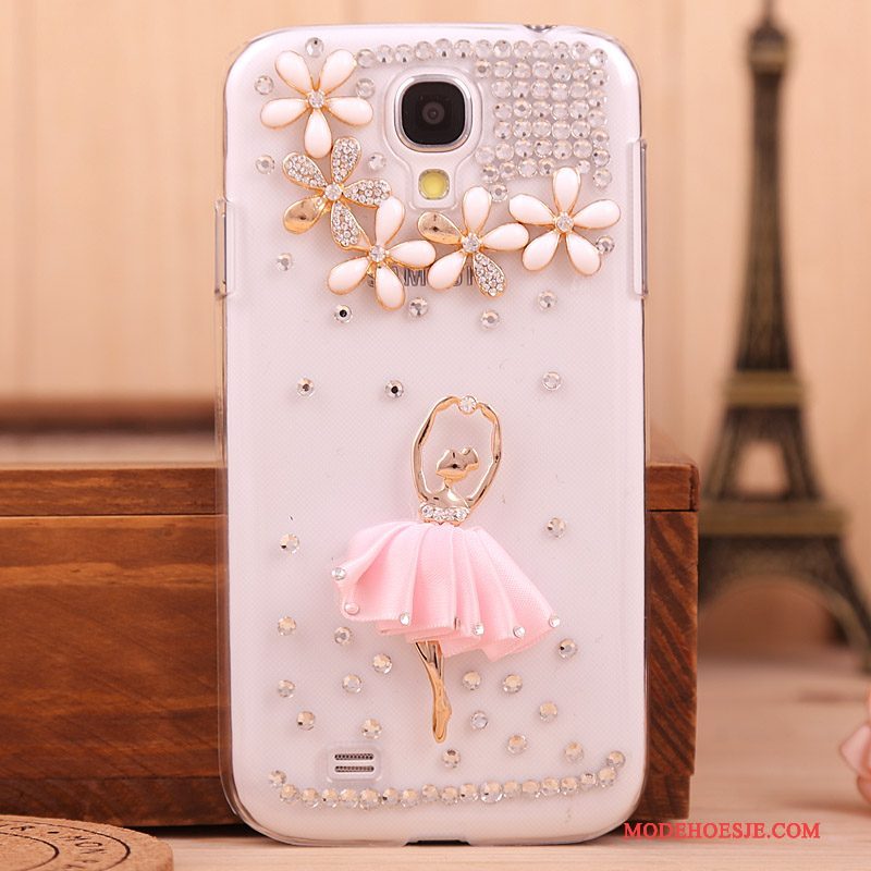 Hoesje Samsung Galaxy S4 Strass Telefoon Goud, Hoes Samsung Galaxy S4 Bescherming