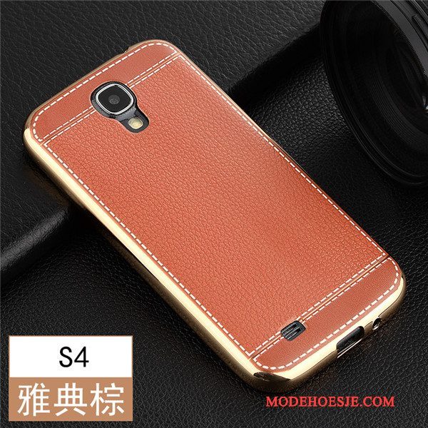 Hoesje Samsung Galaxy S4 Zacht Telefoon Anti-fall, Hoes Samsung Galaxy S4 Bescherming Bruin