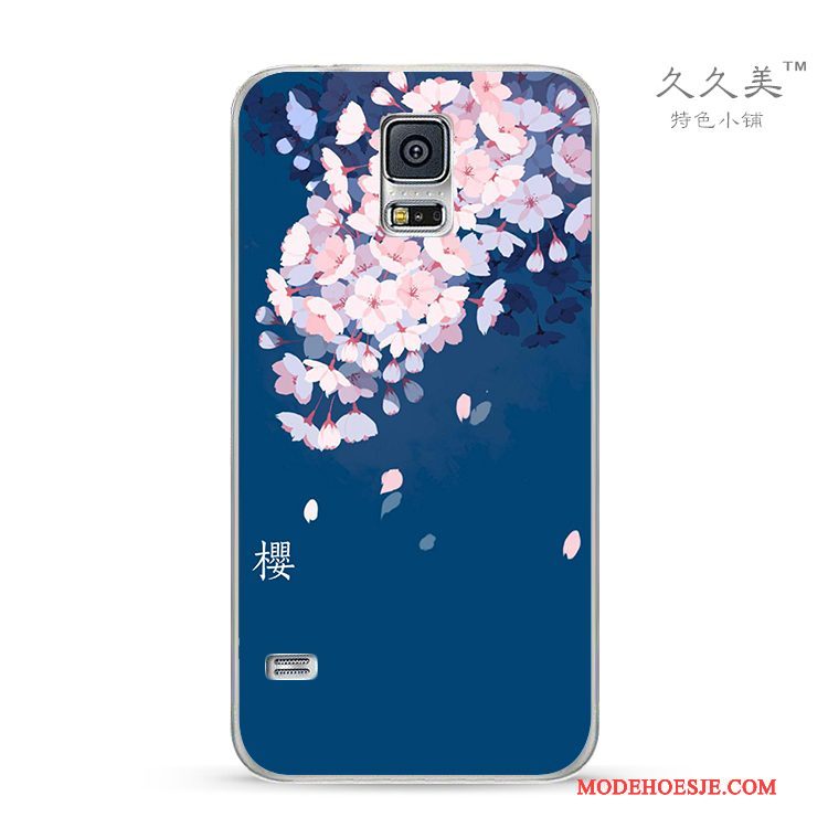 Hoesje Samsung Galaxy S4 Zakken Telefoon Kers, Hoes Samsung Galaxy S4 Bescherming Blauw