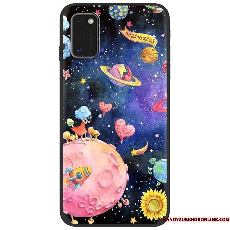 Hoesje Samsung Galaxy S41 Scheppend Blauw Schrobben, Hoes Samsung Galaxy S41 Zacht Zwart Trend