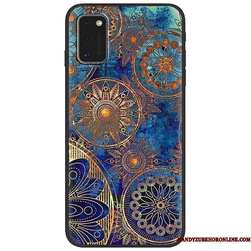 Hoesje Samsung Galaxy S41 Scheppend Blauw Schrobben, Hoes Samsung Galaxy S41 Zacht Zwart Trend