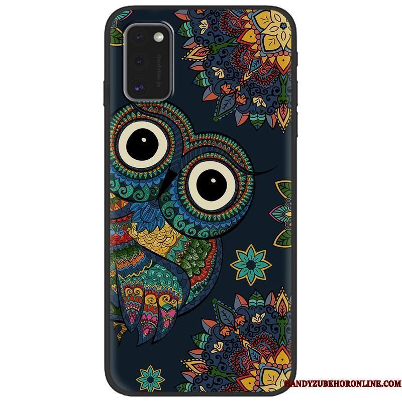 Hoesje Samsung Galaxy S41 Scheppend Blauw Schrobben, Hoes Samsung Galaxy S41 Zacht Zwart Trend