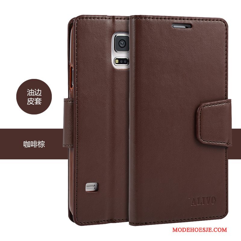 Hoesje Samsung Galaxy S5 Folio Purpertelefoon, Hoes Samsung Galaxy S5 Siliconen