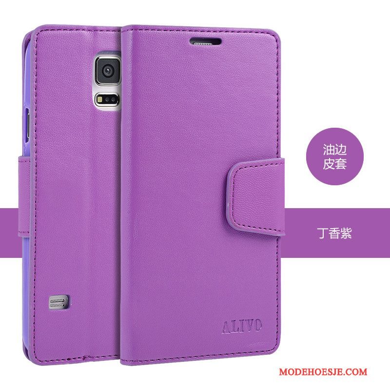 Hoesje Samsung Galaxy S5 Folio Purpertelefoon, Hoes Samsung Galaxy S5 Siliconen