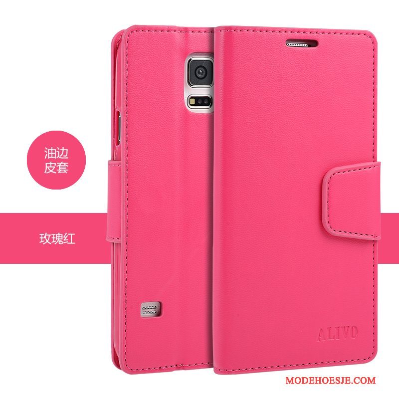 Hoesje Samsung Galaxy S5 Folio Purpertelefoon, Hoes Samsung Galaxy S5 Siliconen