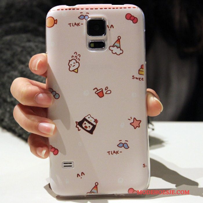 Hoesje Samsung Galaxy S5 Siliconen Lichtblauwtelefoon, Hoes Samsung Galaxy S5 Zacht Anti-fall