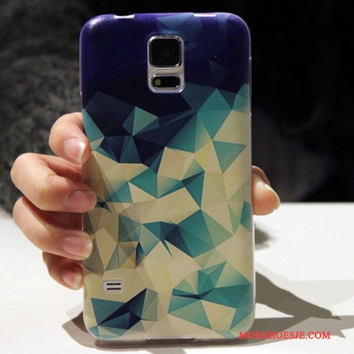 Hoesje Samsung Galaxy S5 Siliconen Lichtblauwtelefoon, Hoes Samsung Galaxy S5 Zacht Anti-fall