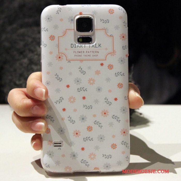 Hoesje Samsung Galaxy S5 Siliconen Lichtblauwtelefoon, Hoes Samsung Galaxy S5 Zacht Anti-fall