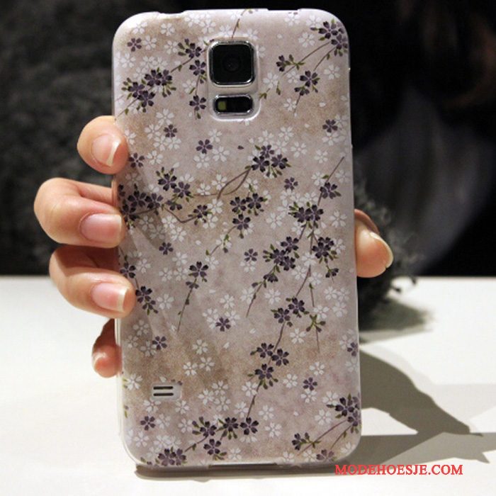 Hoesje Samsung Galaxy S5 Siliconen Lichtblauwtelefoon, Hoes Samsung Galaxy S5 Zacht Anti-fall