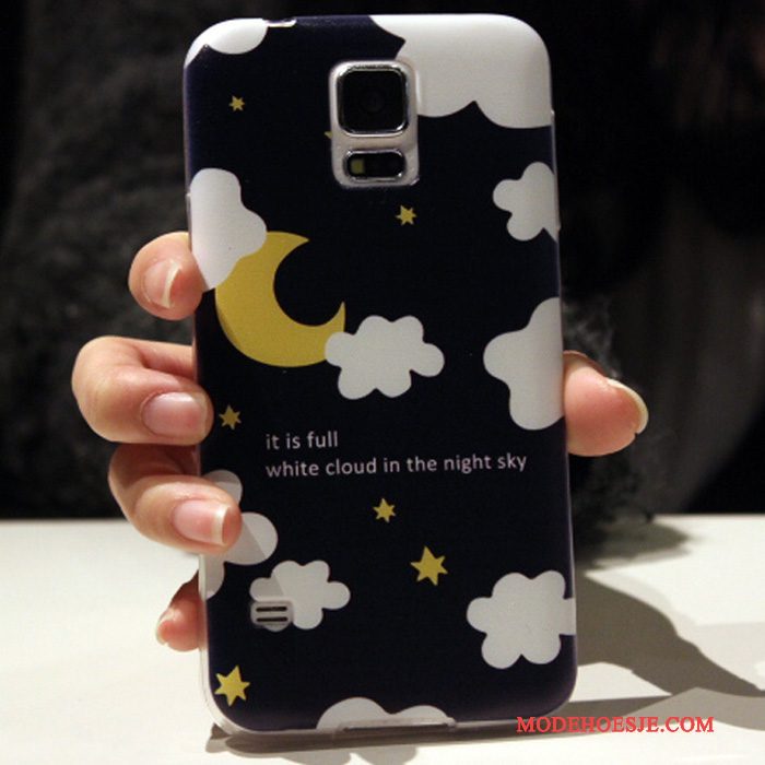 Hoesje Samsung Galaxy S5 Siliconen Lichtblauwtelefoon, Hoes Samsung Galaxy S5 Zacht Anti-fall