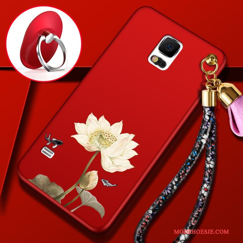 Hoesje Samsung Galaxy S5 Siliconen Rood Anti-fall, Hoes Samsung Galaxy S5 Zacht Trendtelefoon