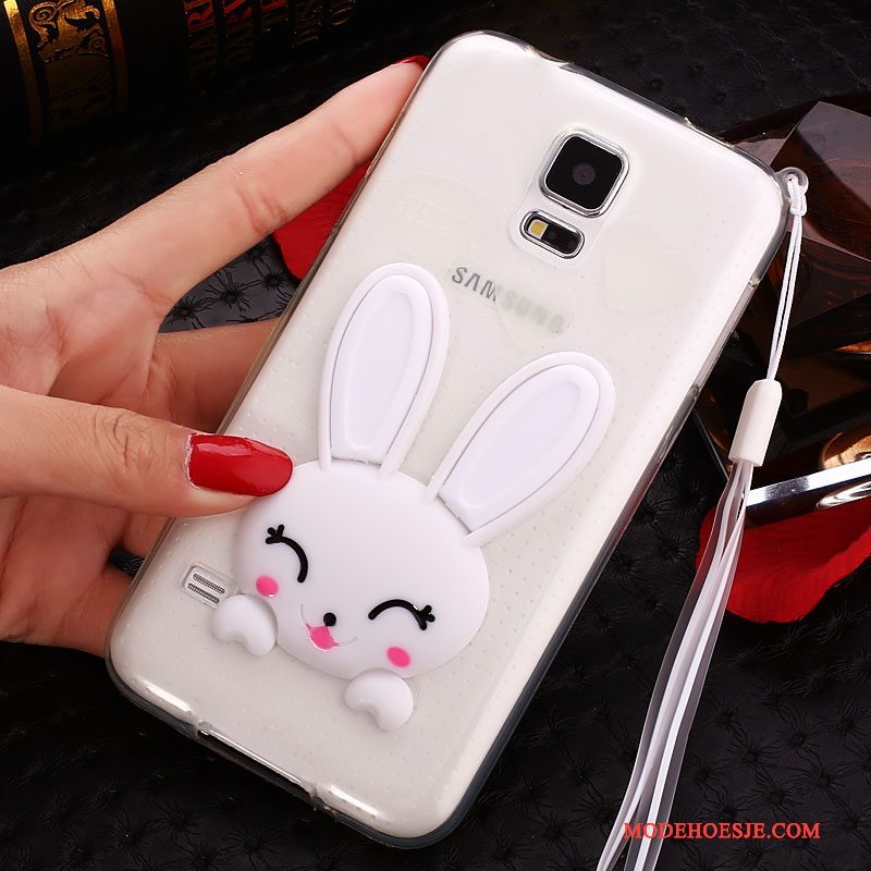 Hoesje Samsung Galaxy S5 Siliconen Telefoon Roze, Hoes Samsung Galaxy S5 Zacht Hanger Anti-fall