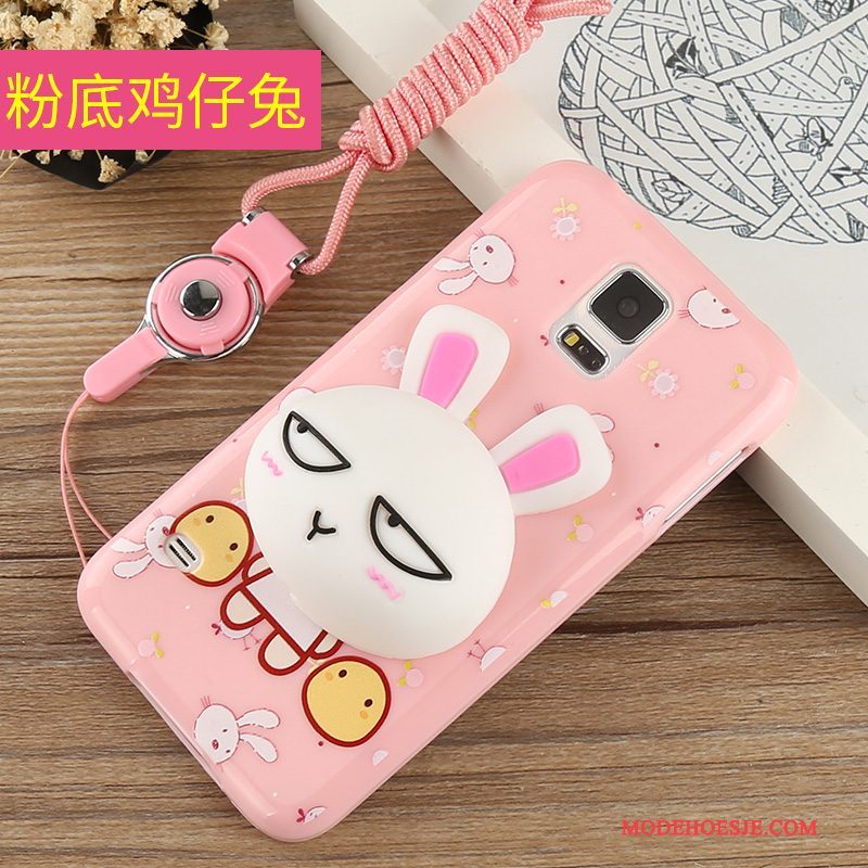 Hoesje Samsung Galaxy S5 Spotprent Hanger Roze, Hoes Samsung Galaxy S5 Zakken Telefoon