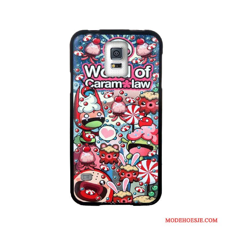 Hoesje Samsung Galaxy S5 Spotprent Skärmskydd Trend, Hoes Samsung Galaxy S5 Zacht Telefoon Wit