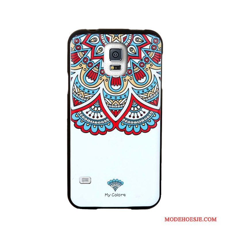 Hoesje Samsung Galaxy S5 Spotprent Skärmskydd Trend, Hoes Samsung Galaxy S5 Zacht Telefoon Wit